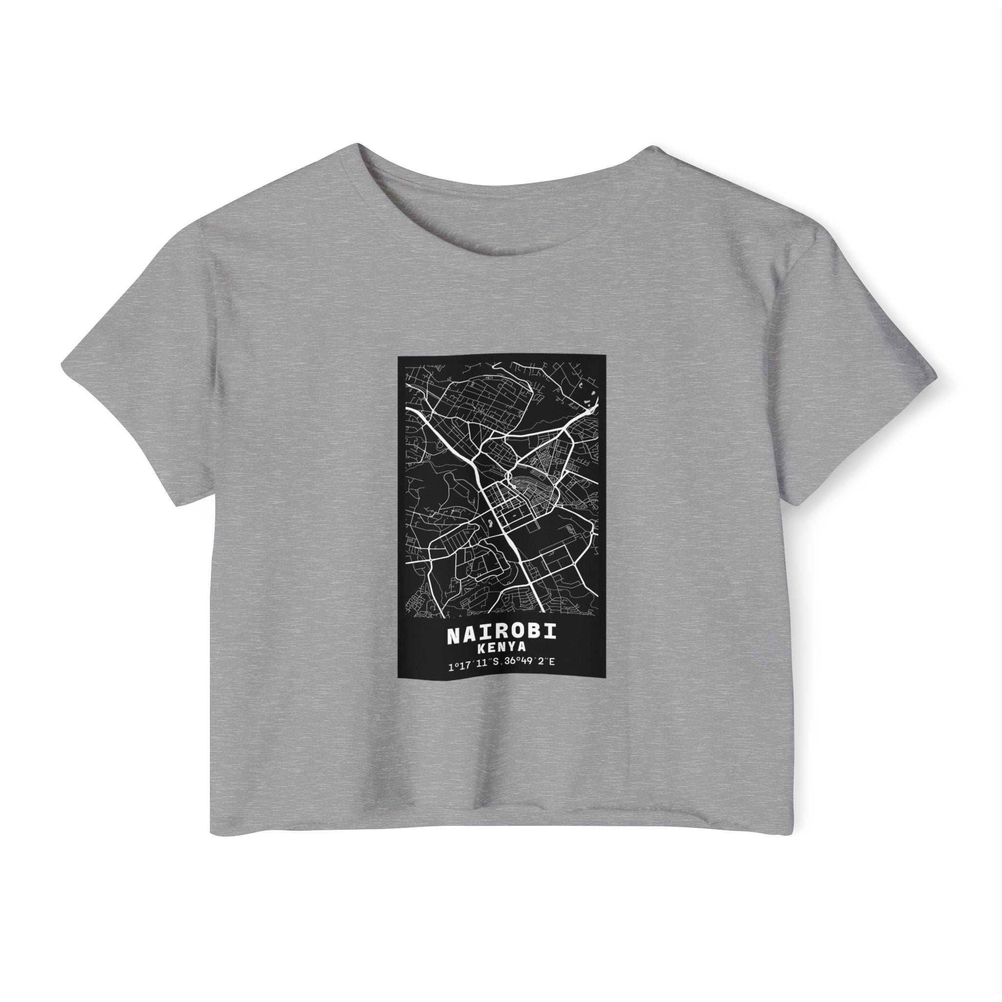 Nairobi Map Crop Top — Women's City Map Festival Tee